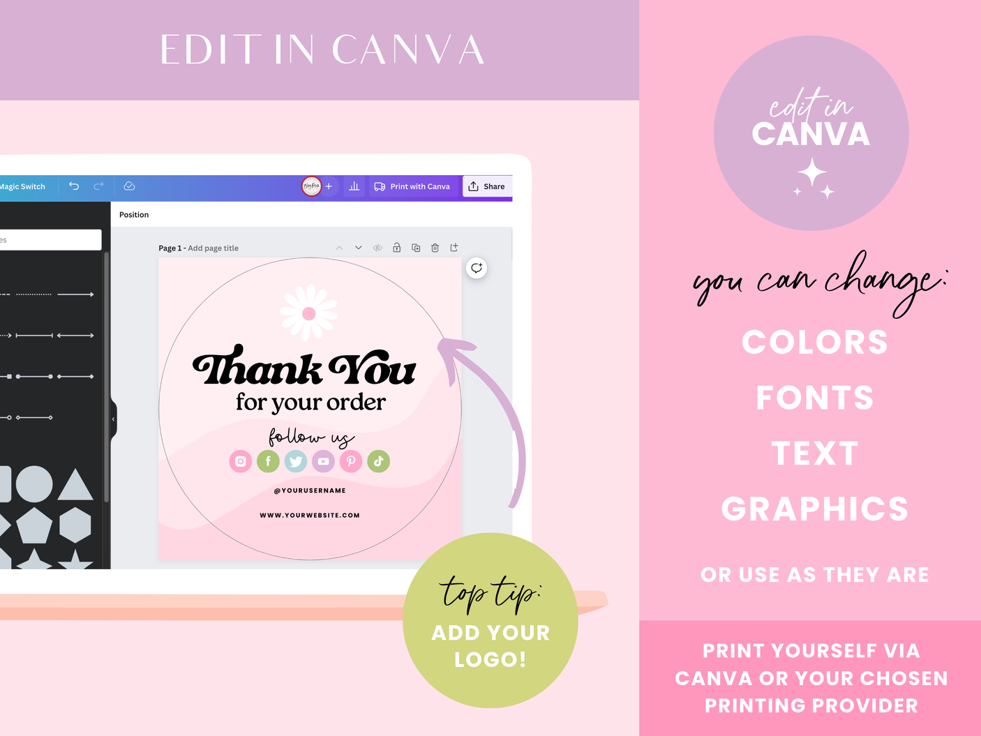 Pink Sticker Templates - Design Pixie