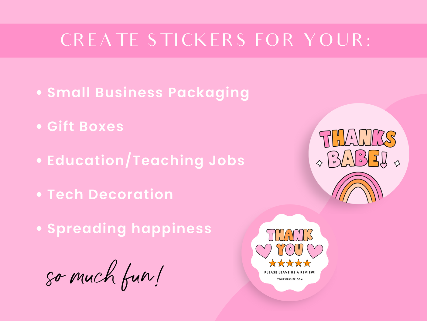 Pink Retro Sticker Templates - Design Pixie