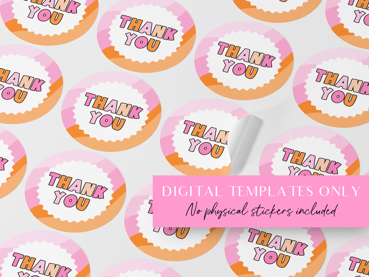 Pink Retro Sticker Templates - Design Pixie