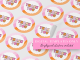 Pink Retro Sticker Templates - Design Pixie