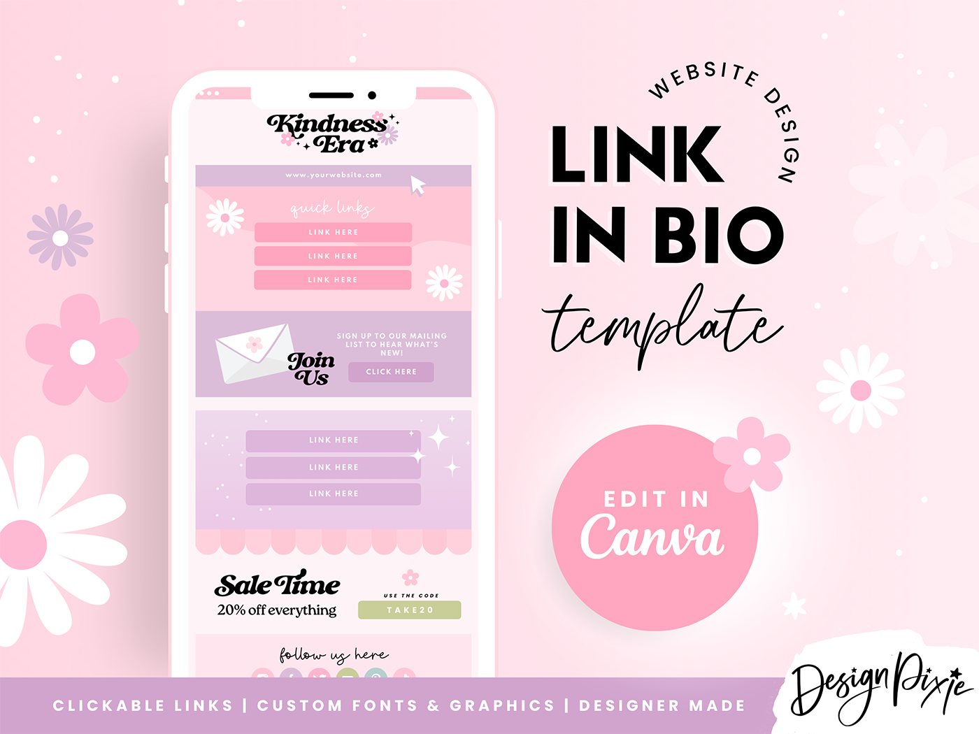 Link In Bio Template - Kindness Era - Design Pixie