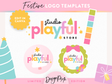 Playful Christmas Logo Design Template