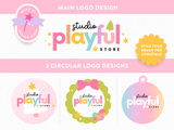 Playful Christmas Logo Design Template