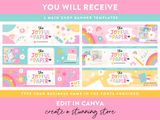 Playful Rainbow Etsy Shop Banner Templates