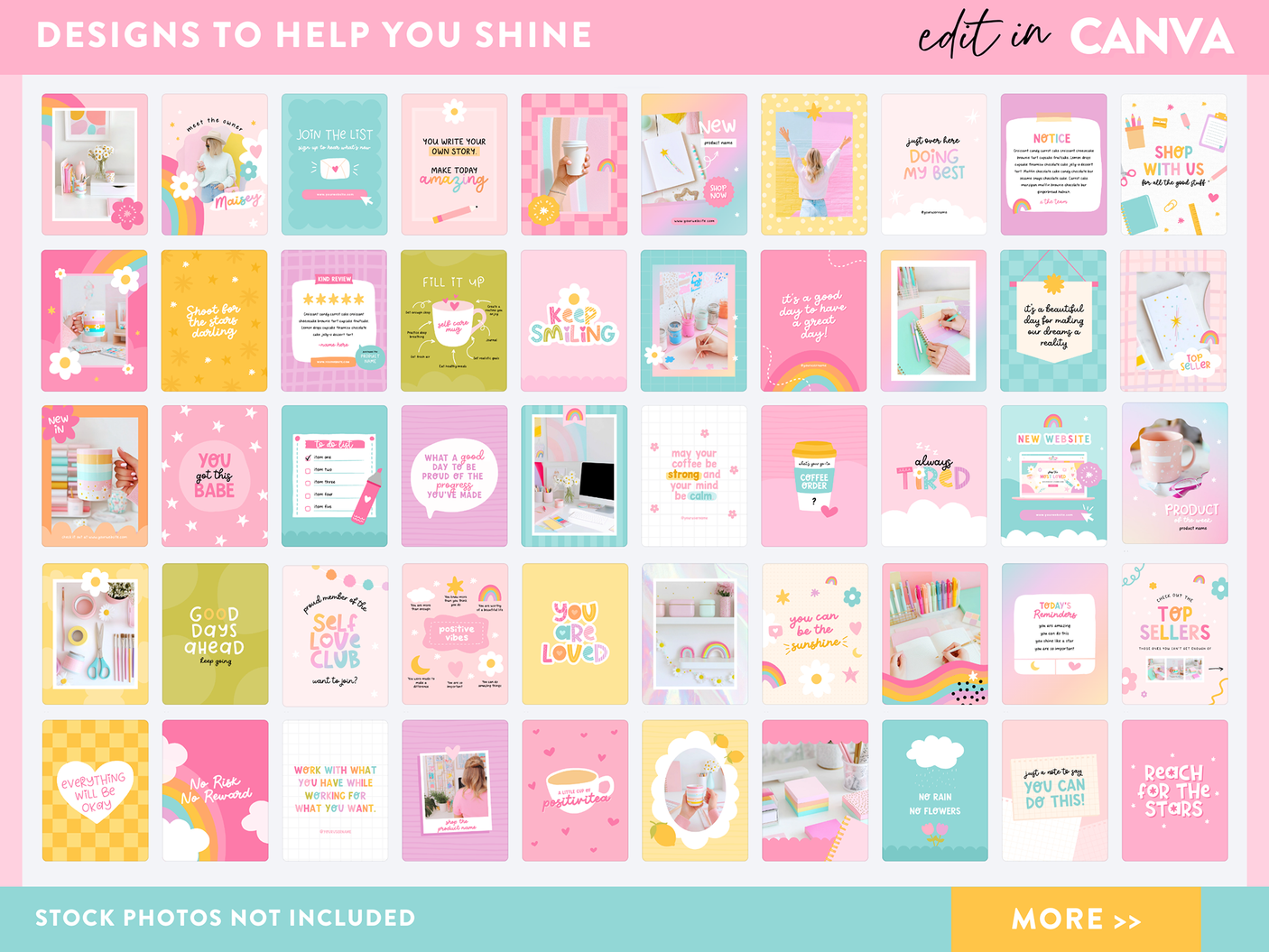 Playful Rainbow Instagram Templates