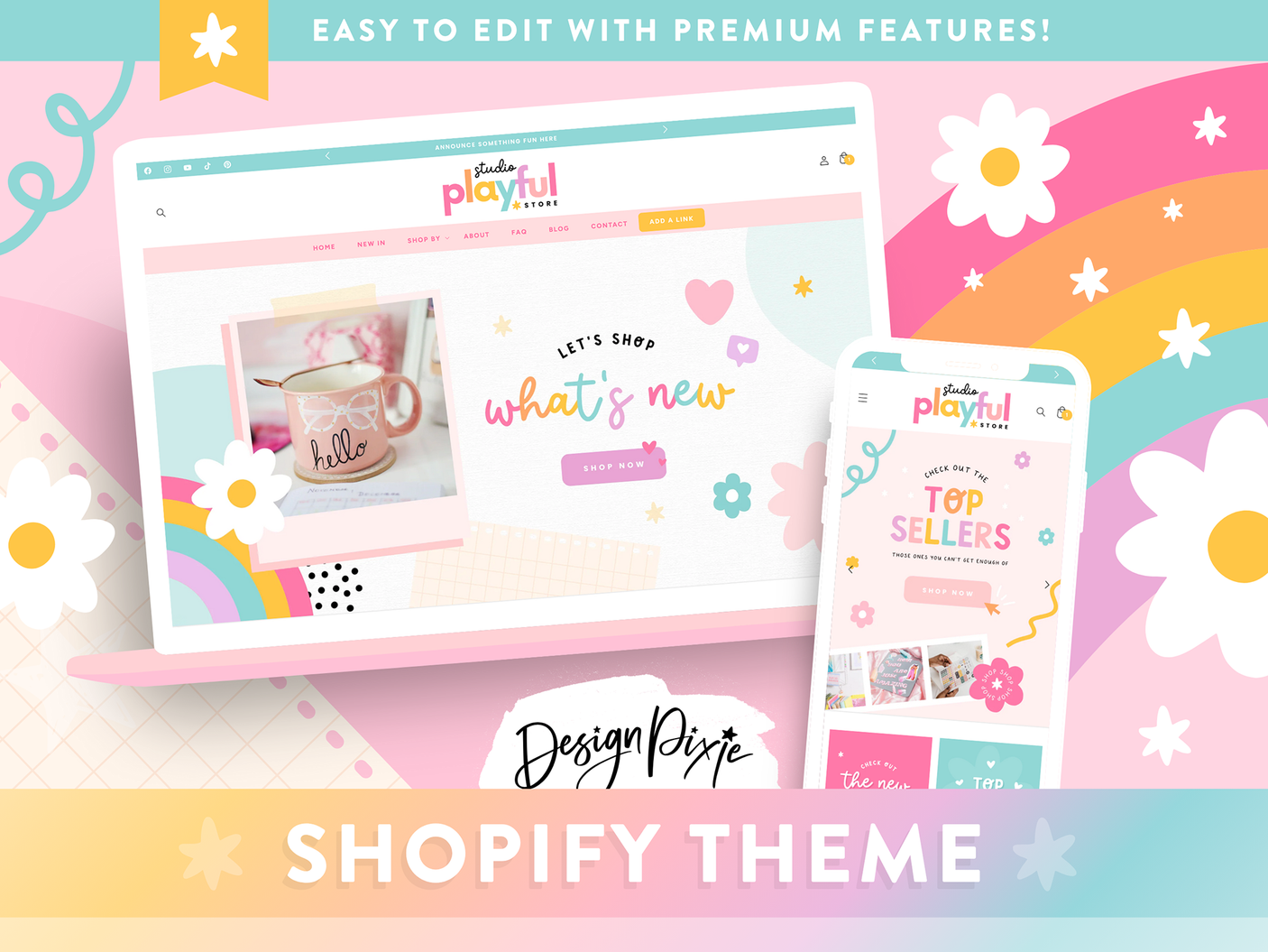 Playful Rainbow Shopify Theme by Design Pixie