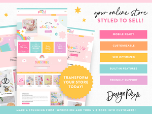 Cute Shopify theme template for creative small business