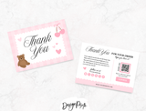 Pretty Pink Thank You Card Template