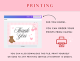 Pretty Pink Thank You Card Template