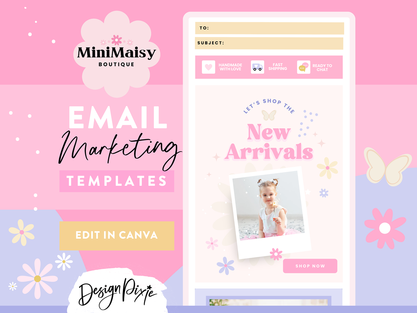 Girly Pink Email Marketing Templates