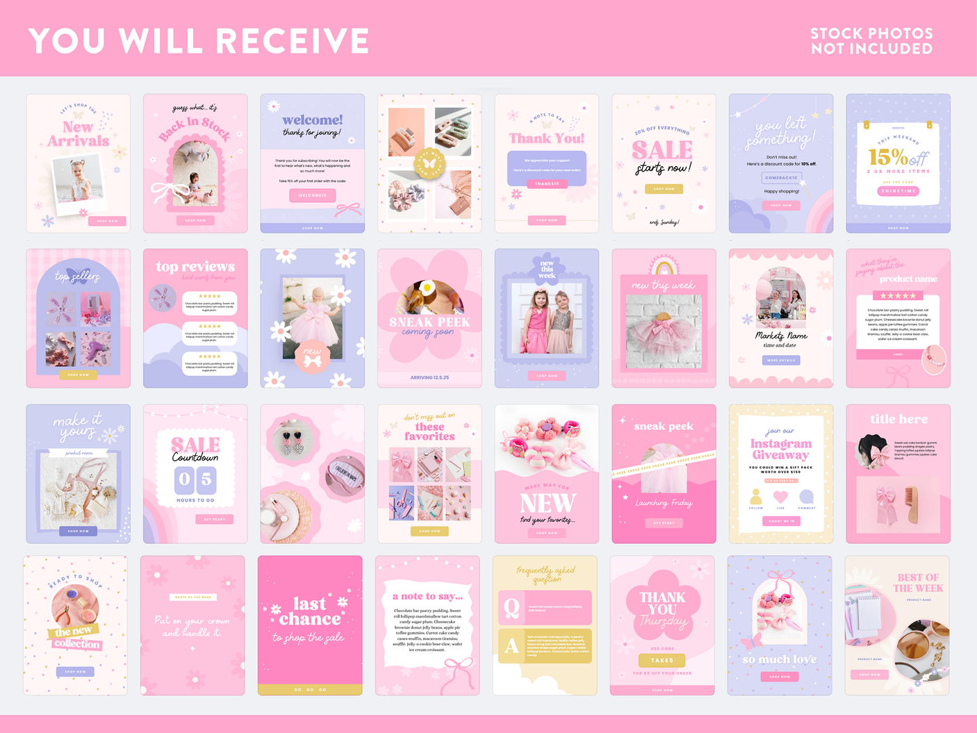 Girly Pink Email Marketing Templates