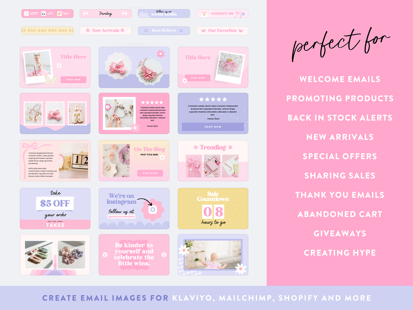 Girly Pink Email Marketing Templates