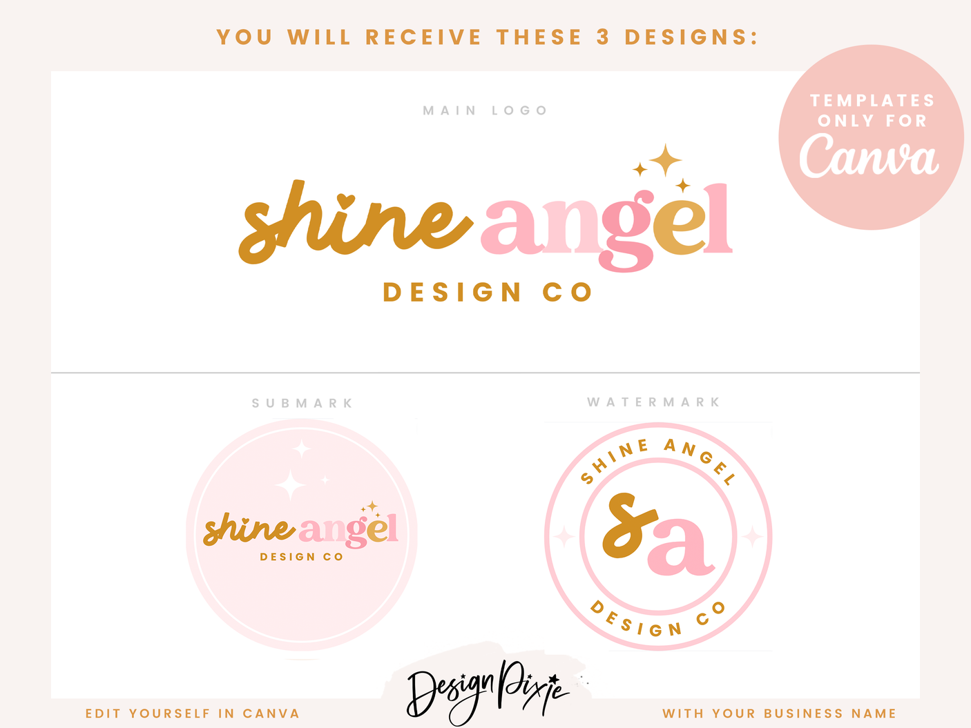 Shine Angel Logo Template - Design Pixie