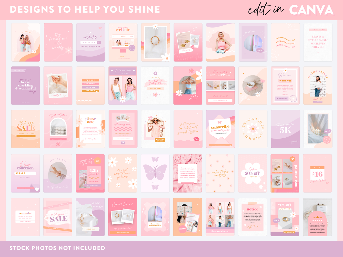 Pretty Pink Purple Instagram Templates