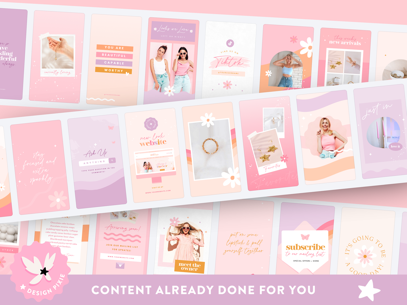 Pretty Pink Purple Instagram Templates