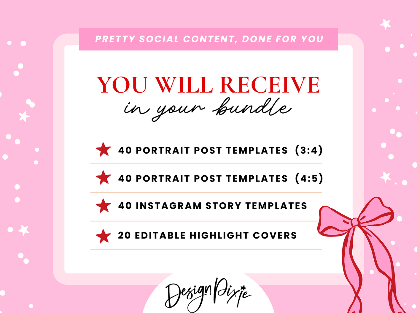 Pink Red Christmas Instagram Templates