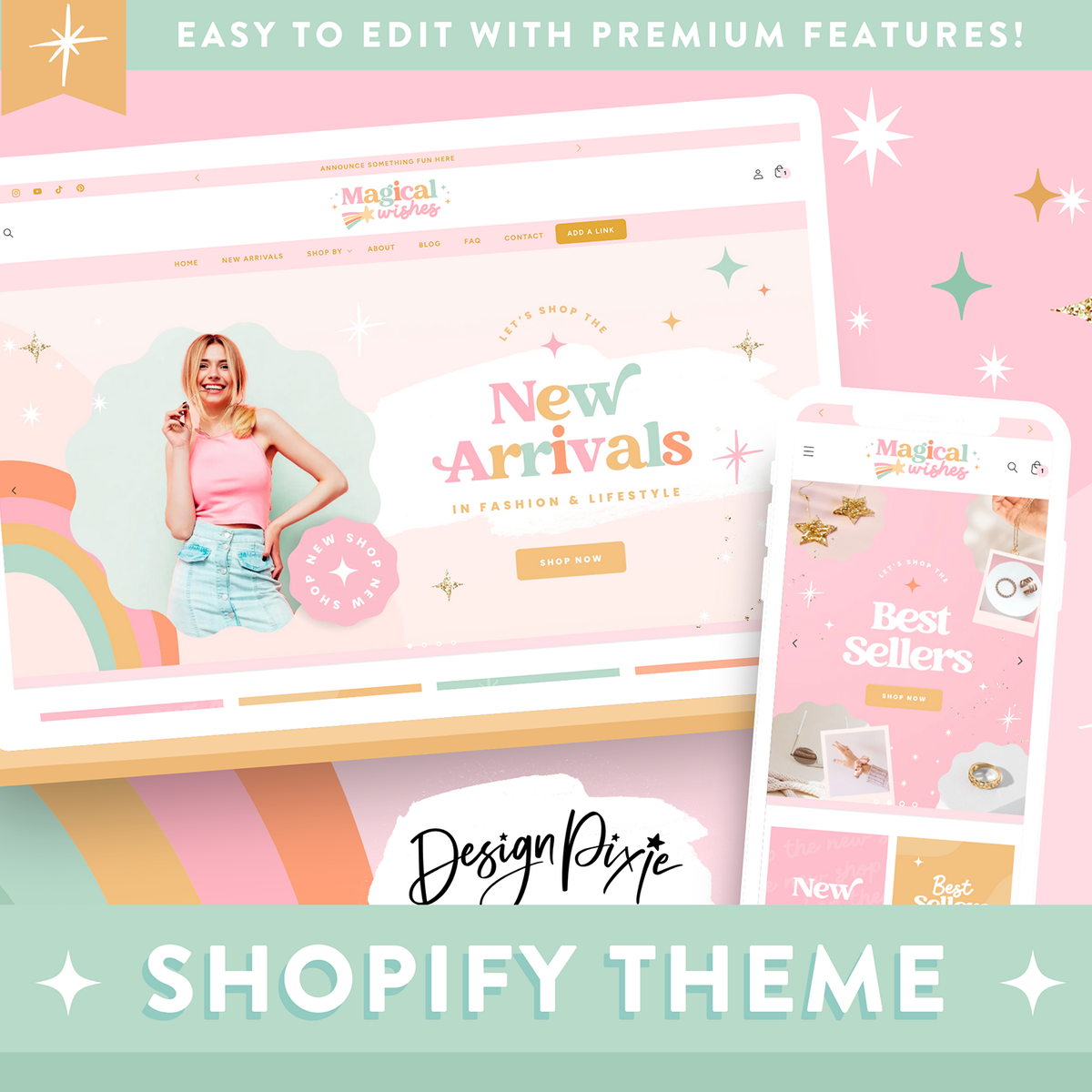 Pastel Rainbow Shopify Theme – Design Pixie