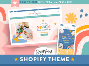 Shopify theme in primary colors for kids stores, toys, education and classroom decor