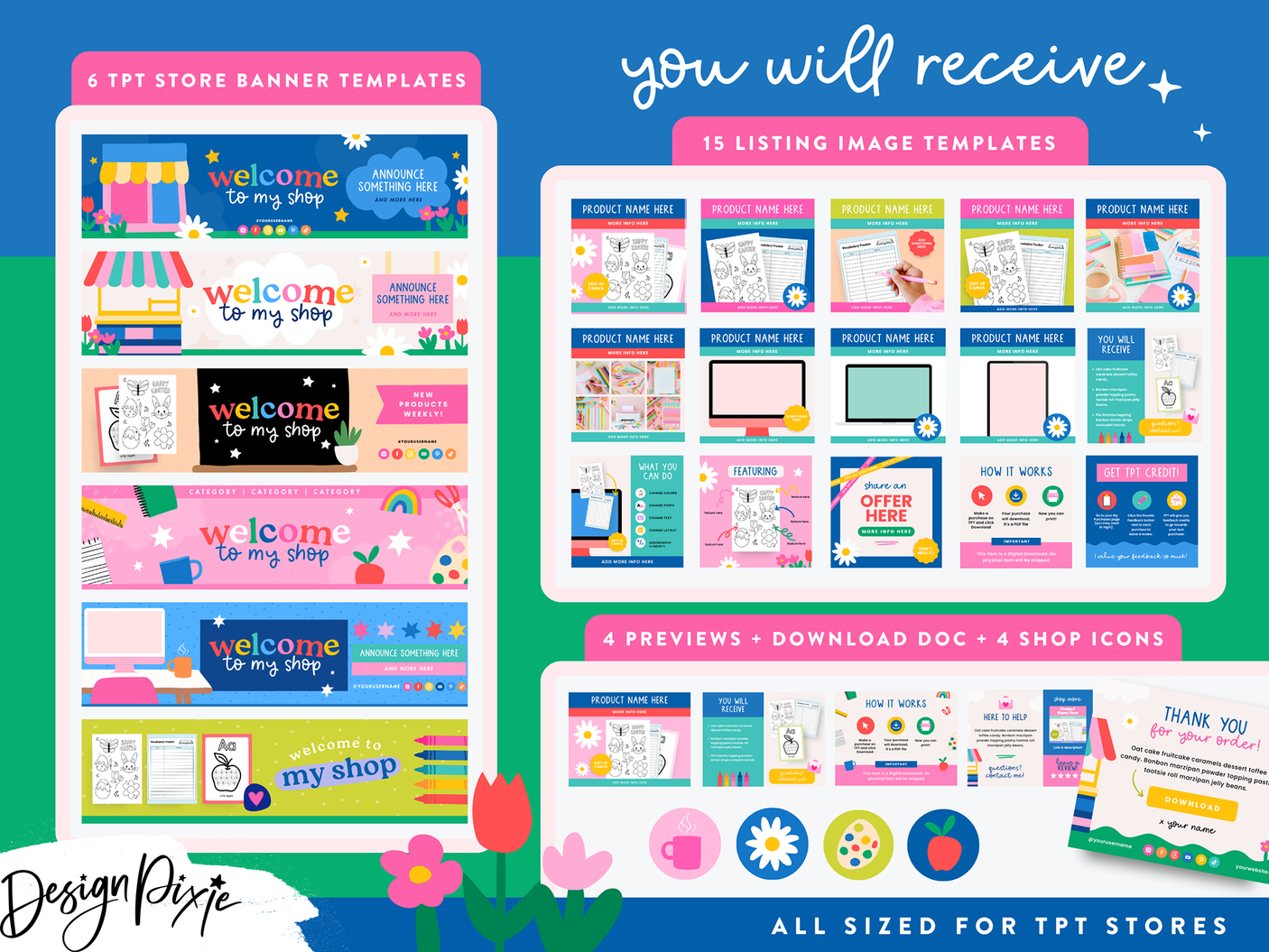 Primary Colors TPT Shop Kit