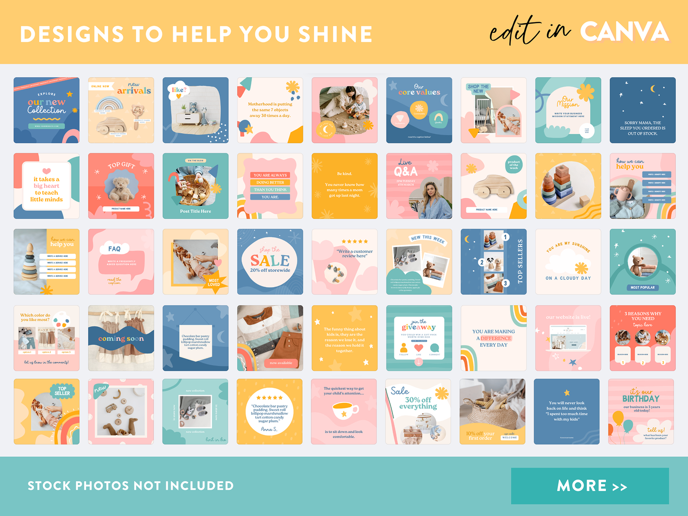 Bright Kids Instagram Templates Canva