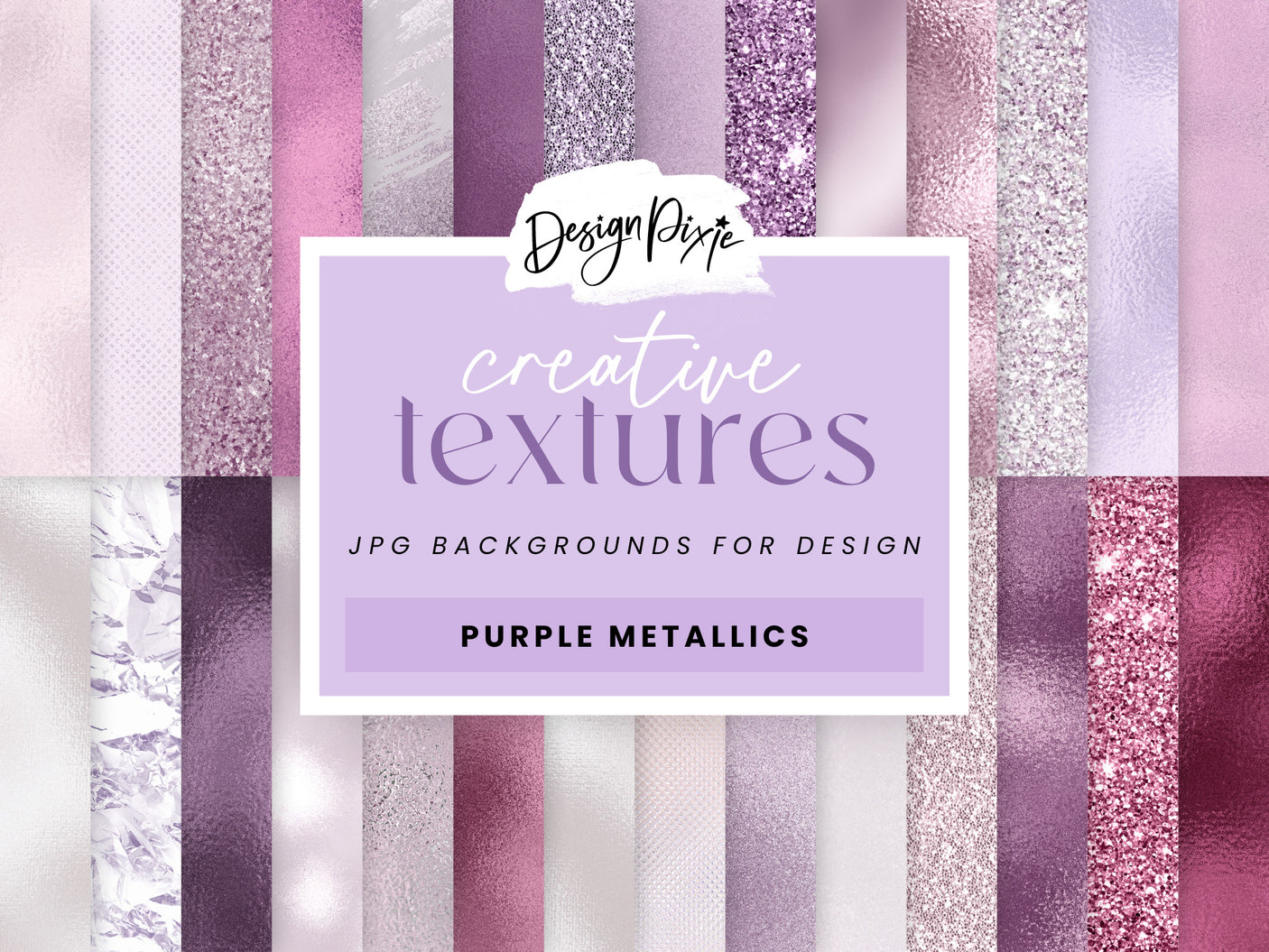 Purple Metallic Digital Papers - Design Pixie