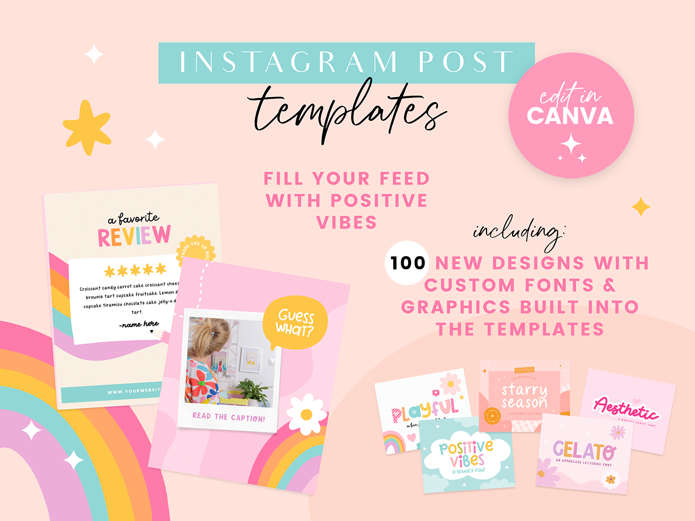 Playful Instagram Post Templates V2 - Design Pixie