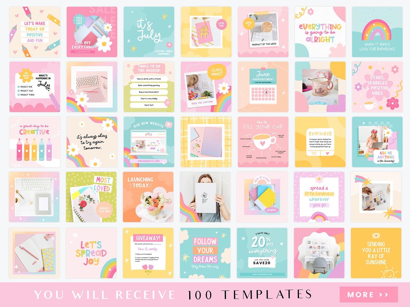 Playful Instagram Post Templates V2 - Design Pixie