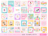 Rainbow Journal Instagram Post Templates - Design Pixie