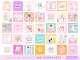 Rainbow Journal Instagram Post Templates - Design Pixie