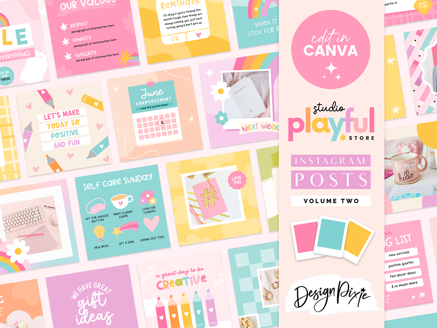 Playful Instagram Post Templates V2 - Design Pixie