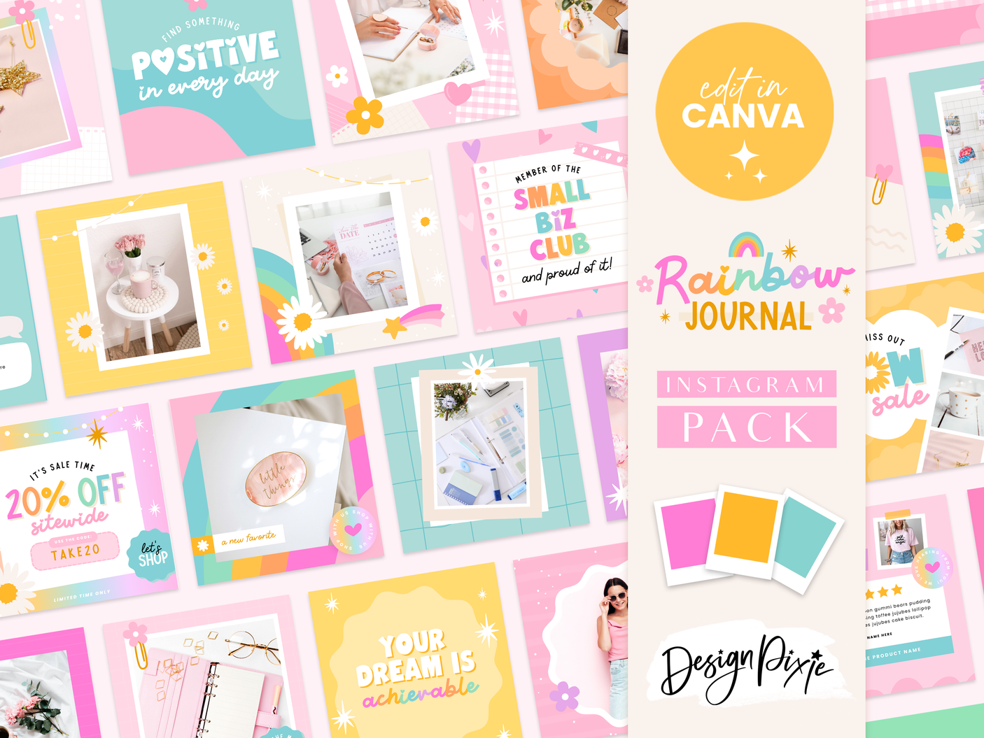 Rainbow Journal Instagram Post Templates