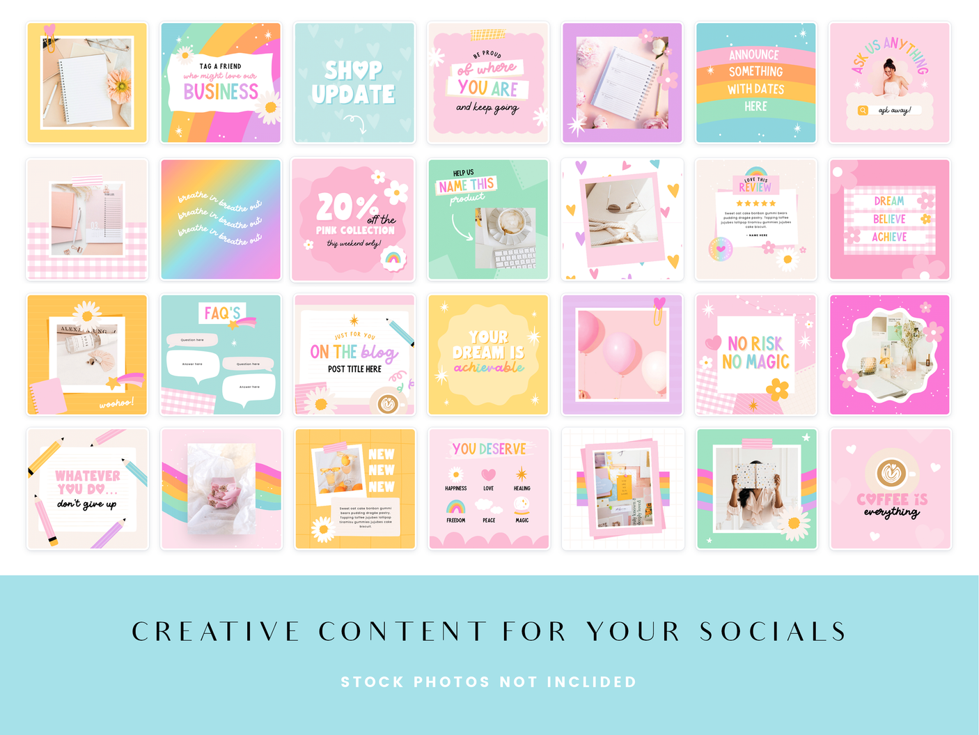 Rainbow Journal Instagram Post Templates