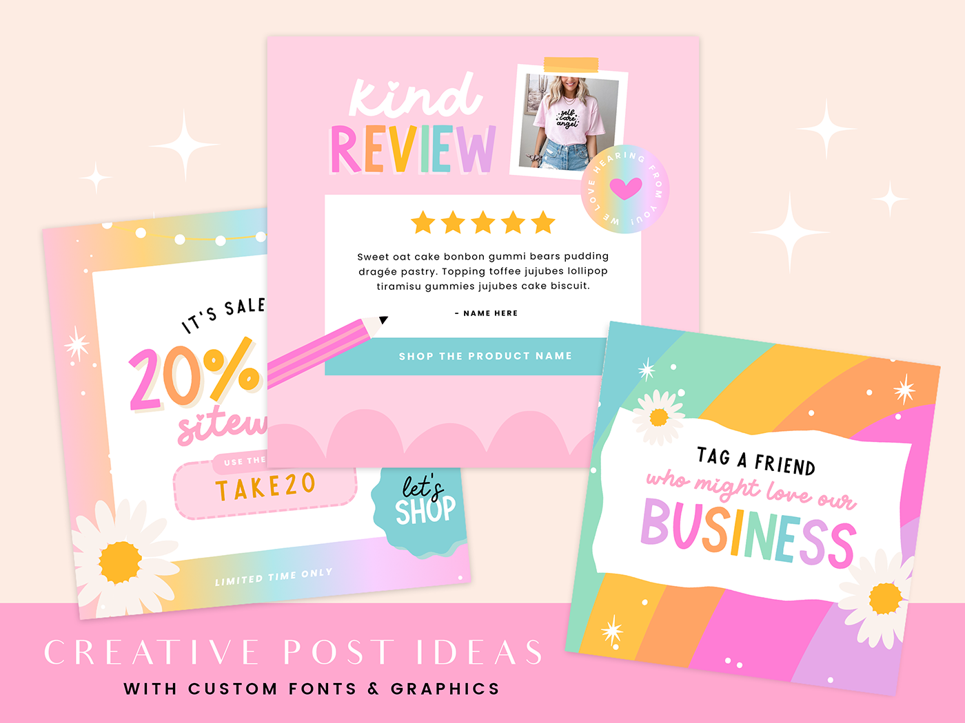 Rainbow Journal Instagram Post Templates - Design Pixie