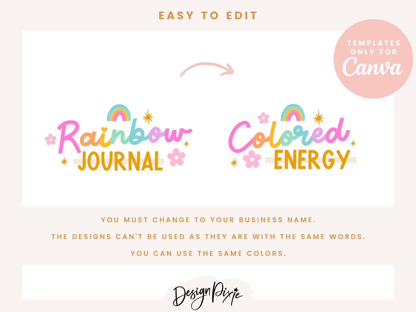 Rainbow Journal Logo Template - Design Pixie