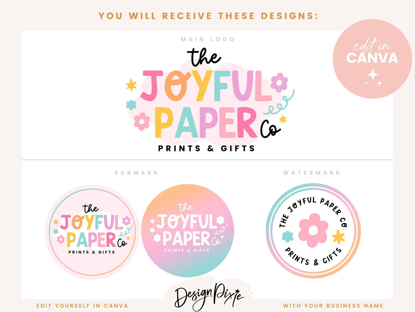 Joyful Paper Logo Template - Design Pixie