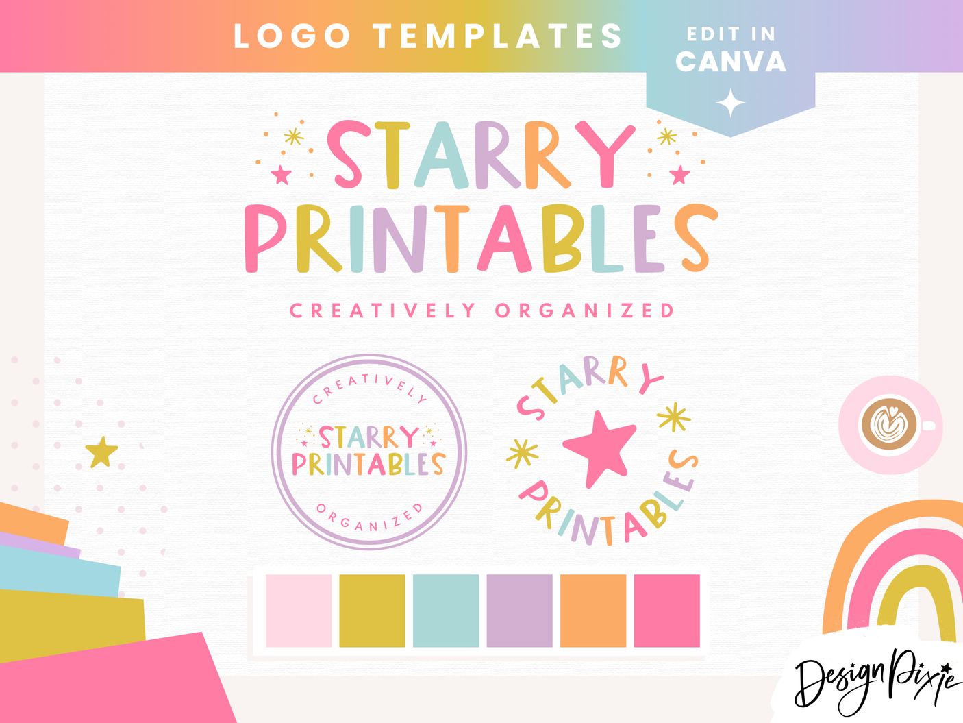 Starry Printables Logo Template - Design Pixie