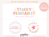 Starry Printables Logo Template - Design Pixie