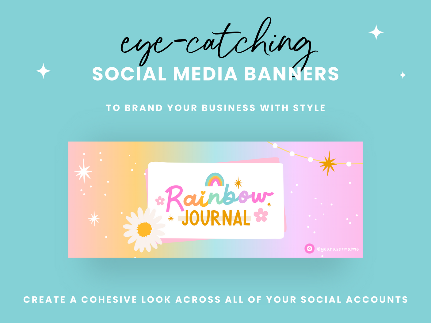 Rainbow Journal Social Media Banners - Design Pixie