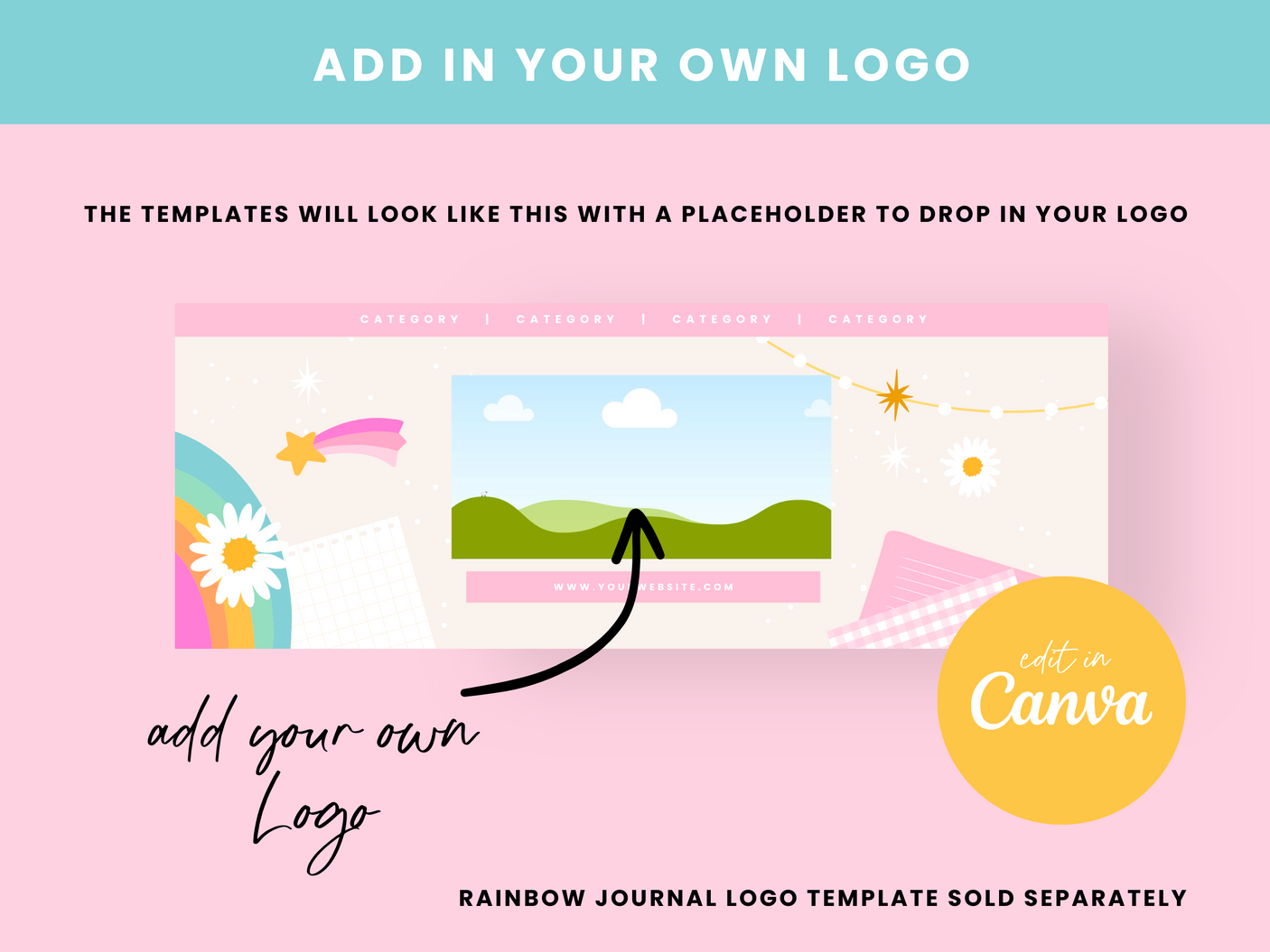 Rainbow Journal Social Media Banners - Design Pixie