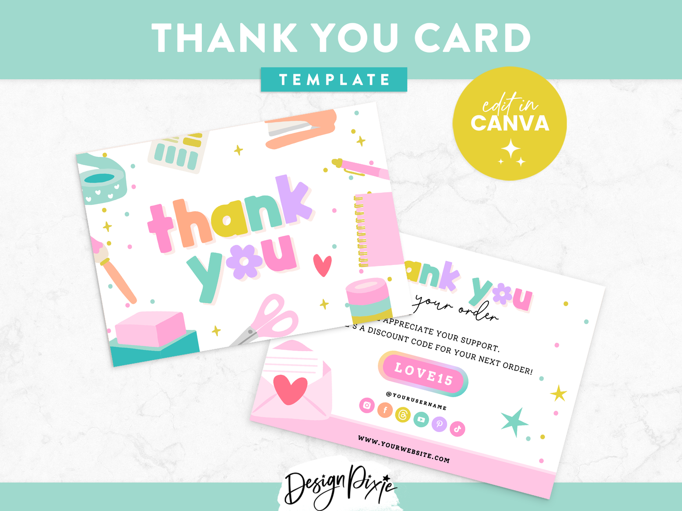 Craft Thank You Card Template