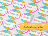 Rainbow Thank You Stickers - Design Pixie