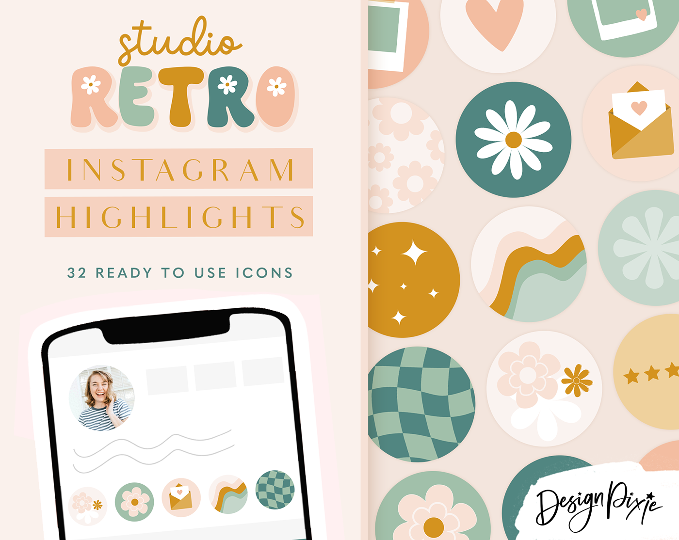 Retro Instagram Highlight Icons - Design Pixie