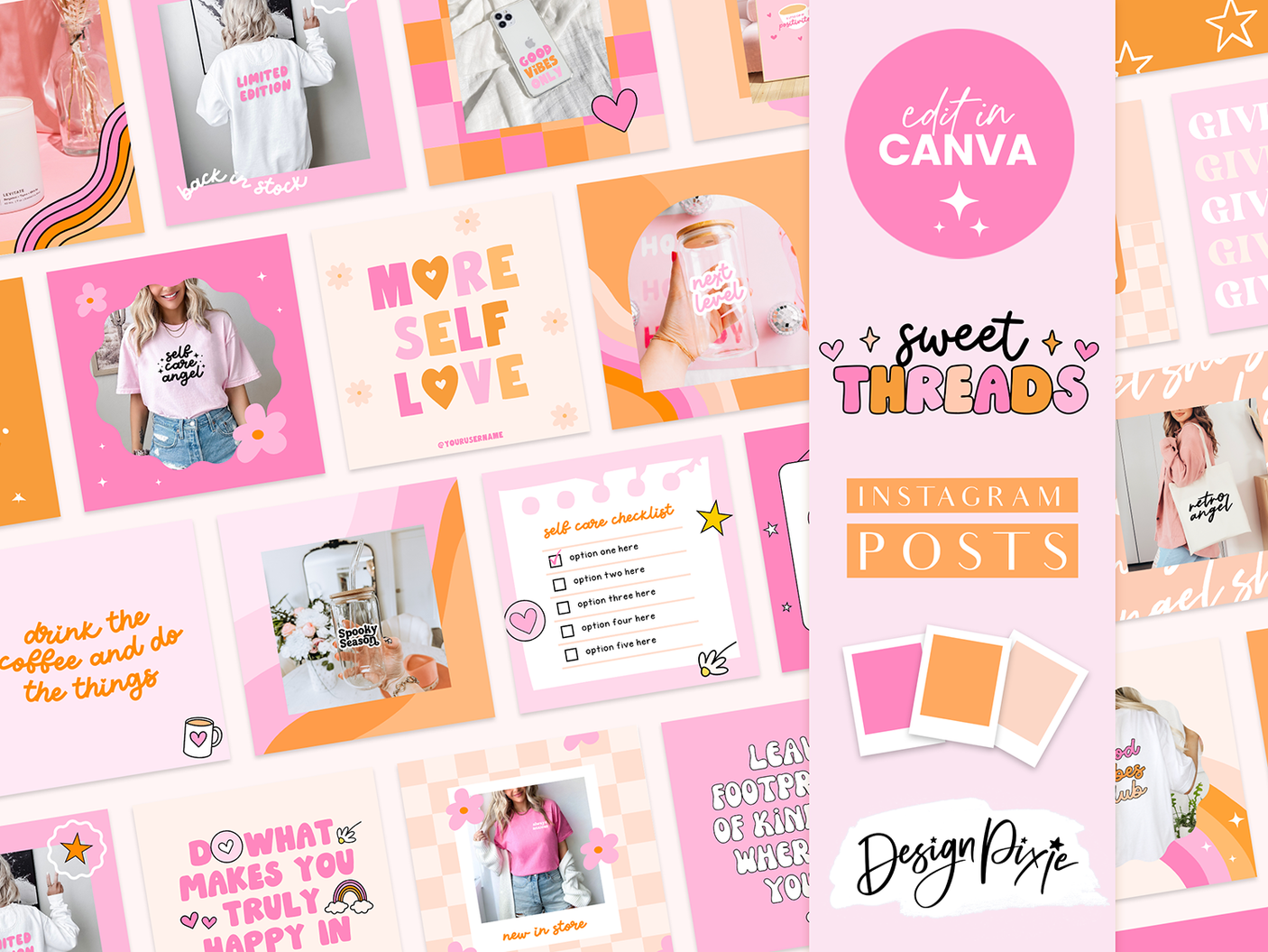 Sweet Threads Instagram Post Templates - Design Pixie