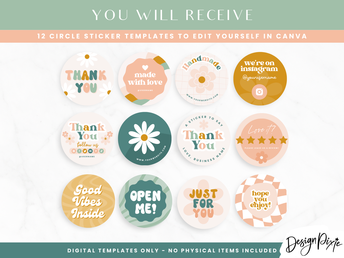 Sticker Format Design Retro Sticker Label Templates – Design Pixie