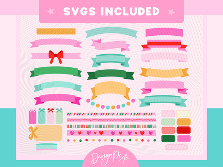 Festive Banners SVG Clipart