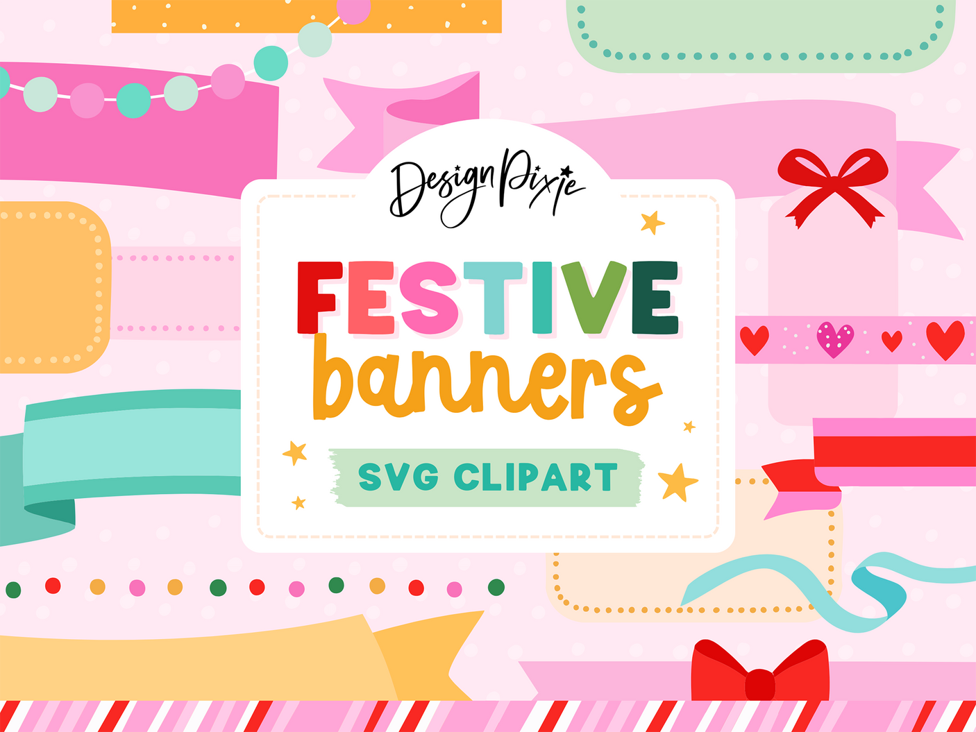 Festive Banners SVG Clipart