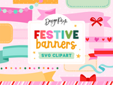 Festive Banners SVG Clipart