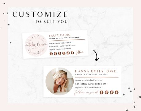 Rose Gold Email Signature Template - Design Pixie