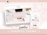 Rose gold Shopify theme with pretty blush pink