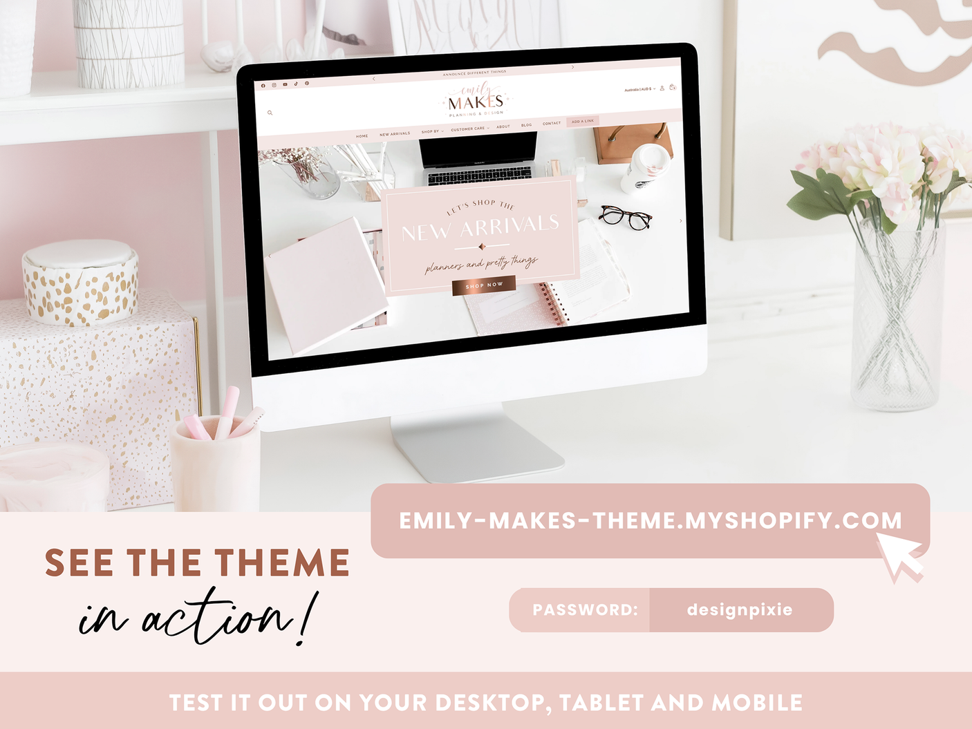 Rose Gold Pink Shopify Theme